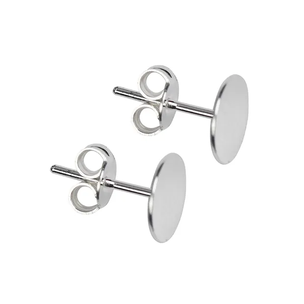 Earstuds with stick-on Slabs, silver (6 pcs./ PU) | Marco Schreier