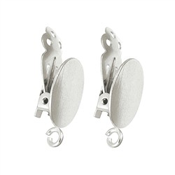 1905530041 Clip per orecchio ovale con occhiello 14 mm, argento (2 pz./ UC) | Marco Schreier