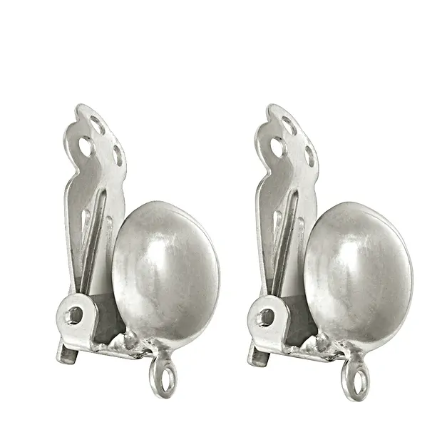 Ohrclip Halbkugel 10mm, Silber (2 St./VE) | GH Edelsteine, Heilsteine & Schmuck