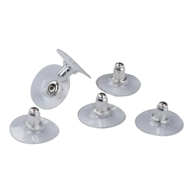 Ohrmuttern, Silikon/Silber (6 St./VE) | Edelsteine, Heilsteine & Schmuck-Handel