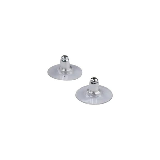 Ohrmuttern, Silikon/Silber (6 St./VE) | Edelsteine, Heilsteine & Schmuck-Handel
