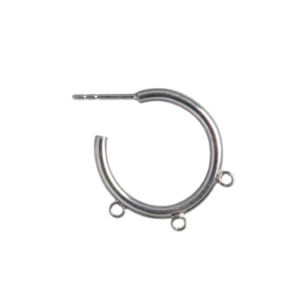 Orecchino creolo con 3 occhielli 18 mm, argento (6 pz./ UC) | Marco Schreier