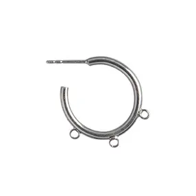 Ohrschmuckteil Creole mit 3 Ösen 18mm, Silber (6 St./VE) | Marco Schreier