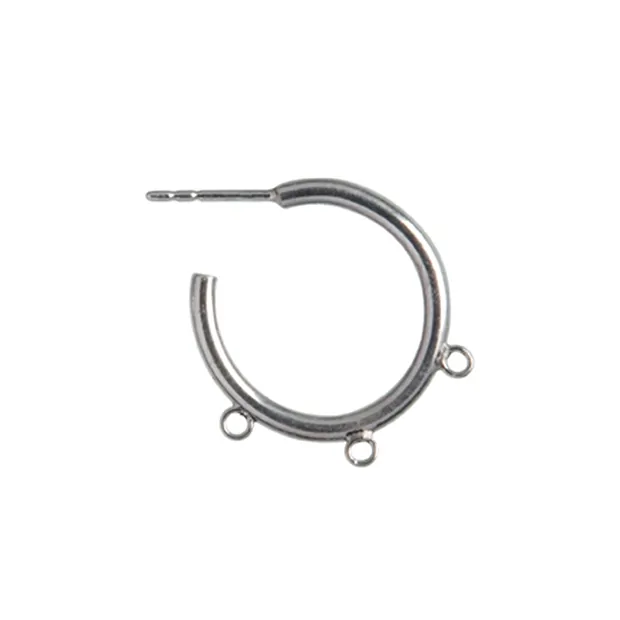 Ohrschmuckteil Creole mit 3 Ösen 18mm, Silber (6 St./VE) | Marco Schreier