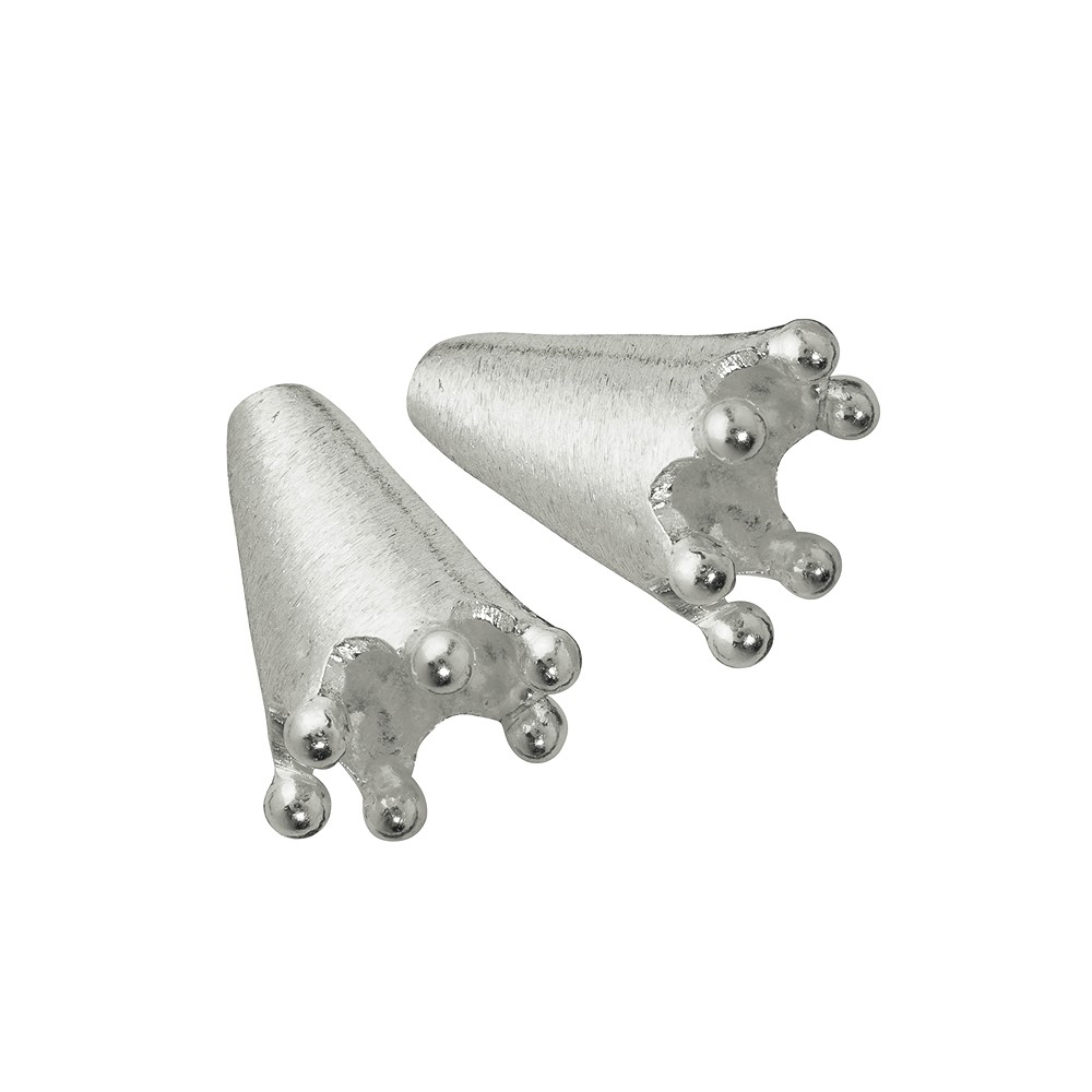 Topes "corona" 15mm, plata mate (2 uds./paquete) | Marco Schreier