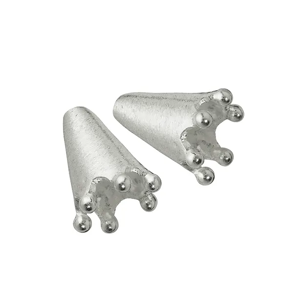 End Caps "Crown" 15mm, silver matt (2 pcs./ PU) | gems, healing stones & jewelry