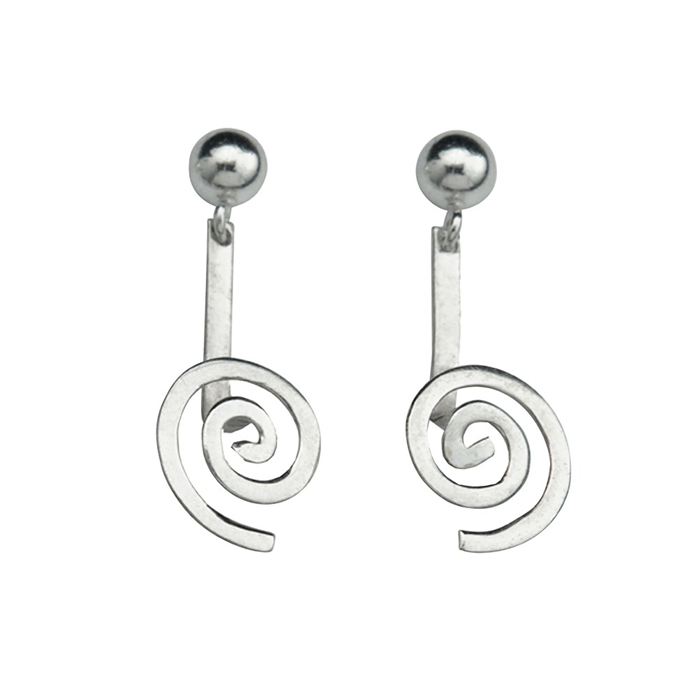 Ohrhänger "Spirale" Silber, für 15mm-Donut | GH Edelsteine, Heilsteine & Schmuck