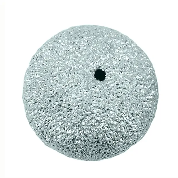 Kugel 12mm, Silber diamantiert (2 St./VE) | GH Edelsteine, Heilsteine & Schmuck