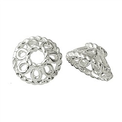 1905606011 Half-shell basket 8mm, silver (10 pcs./ PU) | wholesaler gems & healing stones
