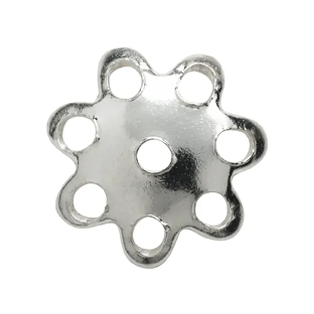 Half shell flower 8mm, silver (70 pcs./ PU) | wholesaler gems & healing stones