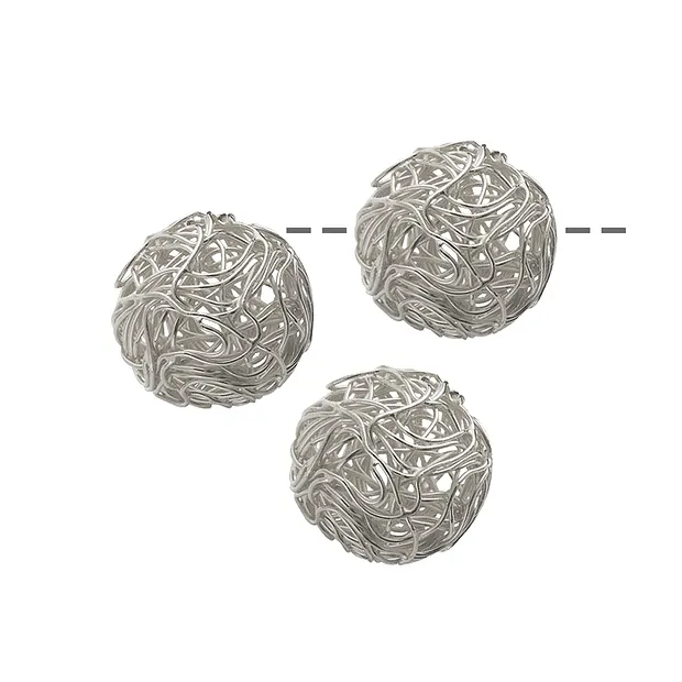 Drahtkugel 10mm, Silber (3 St./VE) | Großhandel Edelsteine, Heilsteine & Schmuck