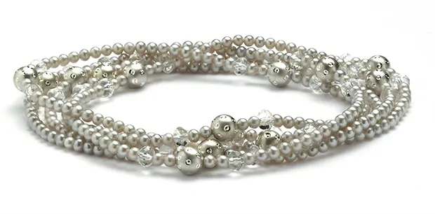 Sfera "Luna" 06 mm, argento (12 pz./ UC) | grossista gemme e pietre curative