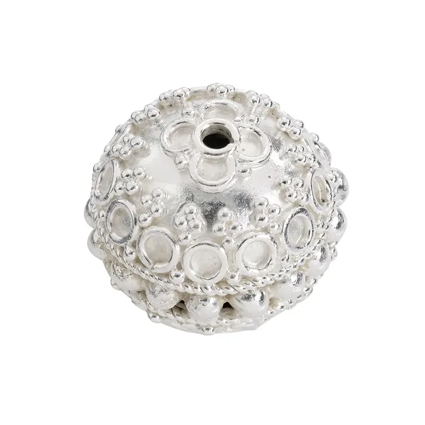 Cuenta ornamental círculo decorativo 14mm, plata (1 ud./VE) | Marco Schreier