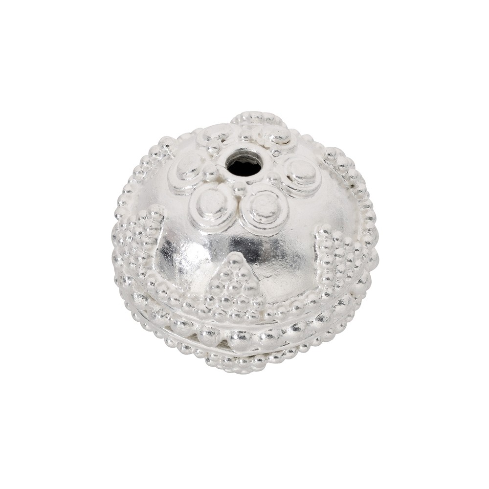 Ornamental bead triangle decor 14mm, silver (1 pc./ PU) | Marco Schreier