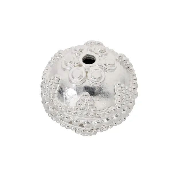 Ornamental bead triangle decor 14mm, silver (1 pc./ PU) | Marco Schreier