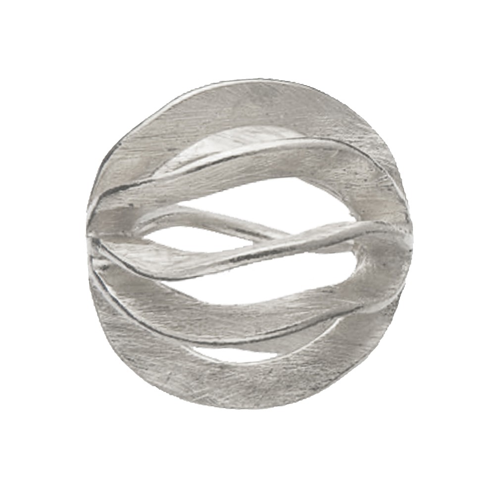 Lamella ball 16mm, silver matt (1 pc./ PU) | wholesaler gems & healing stones