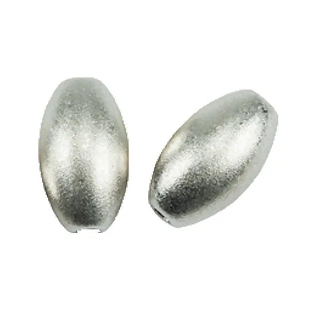 Olive 6mm, Silber matt (7 St./VE) | Großhändler Edelsteine, Heilsteine & Schmuck