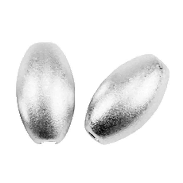 Olive 8mm, Silber matt (4 St./VE) | Großhändler Edelsteine, Heilsteine & Schmuck