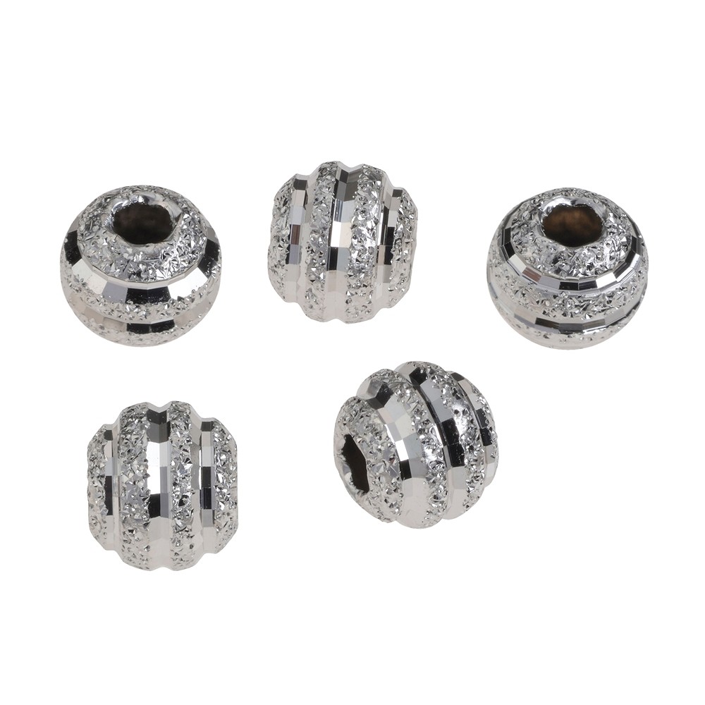 Bead 02.0mm, silver, faceted (100 pcs./ PU) | wholesaler gems & healing stones
