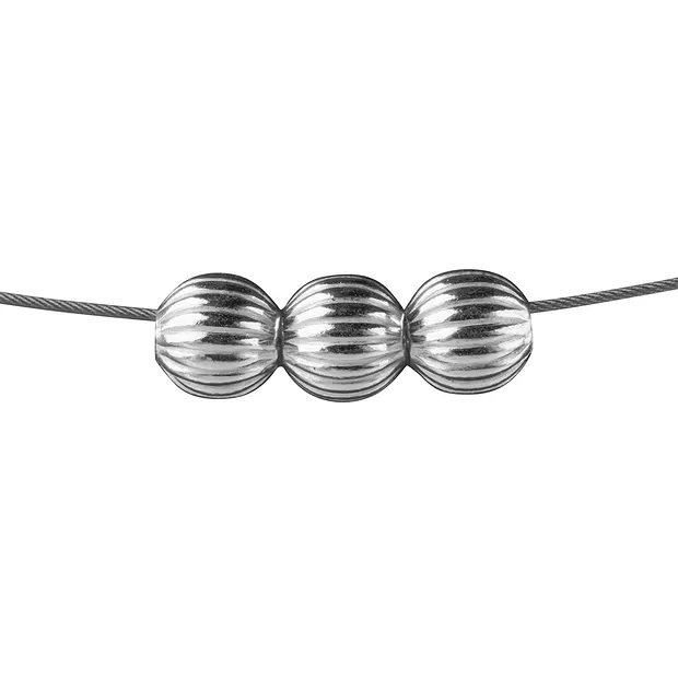 Sfera scanalata 5 mm, argento (24 pz./ UC) | grossista gemme e pietre curative