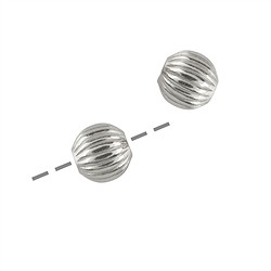 1905617121 Ball grooved 5mm, silver (24 pcs./ PU) | Schreier gems, healing stones & jewelry