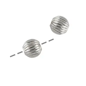 Ball grooved 5mm, silver (24 pcs./ PU) | Schreier gems, healing stones & jewelry