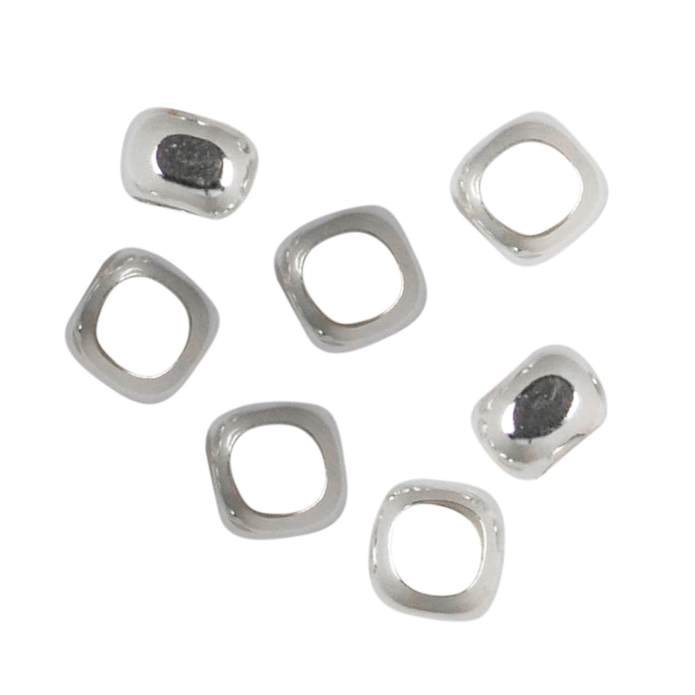 Rondel "Square" 5mm, argento (24 pz./ UC) | grossista gemme e pietre curative