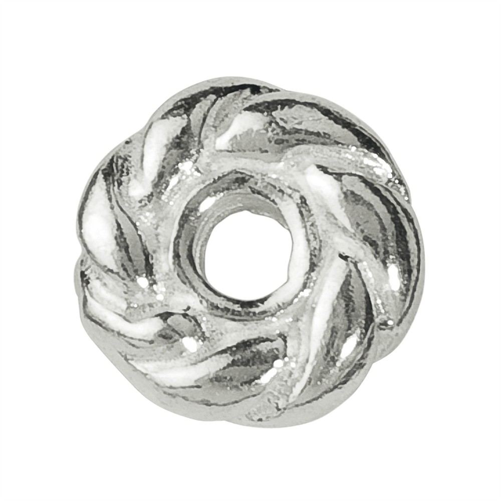 Gekordeltes Rädchen 5mm, Silber (26 St./VE) | Edelsteine, Heilsteine & Schmuck