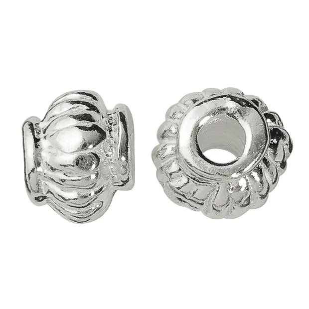Linse geriffelt 4,5mm, Silber (17 St./VE) | GH Edelsteine, Heilsteine & Schmuck