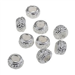 1905623381 Rueda con patrón trenzado 3,0 x 4,0 mm, plateada (22 uds./paquete) | Marco Schreier