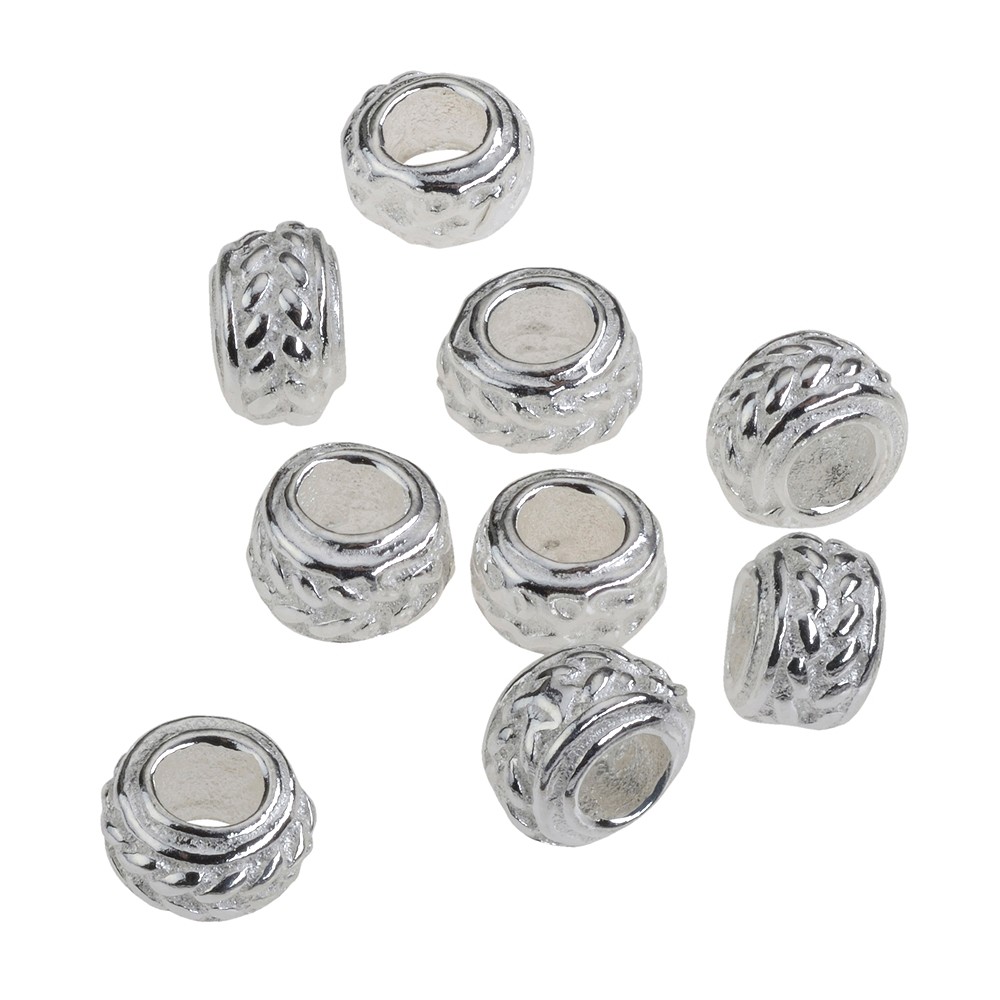 Molette avec motif tressé 3,0 x 4,0mm, argent (22 pcs/UC) | Marco Schreier