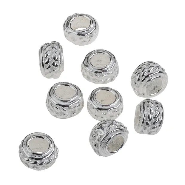 Rädchen mit Flechtmuster 3,0 x 4,0mm, Silber (22 St./VE) | Marco Schreier