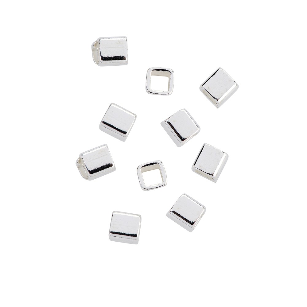 Tubes square 02mm, silver (135 pcs./ PU) | wholesaler gems & healing stones