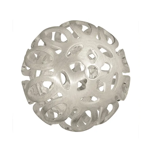 Kugel "Baroque" 19mm, Silber matt (1 St./VE) | Edelsteine, Heilsteine & Schmuck