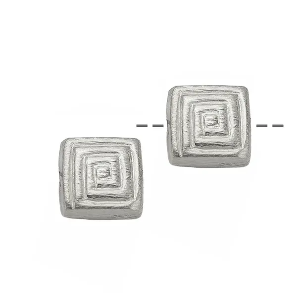 Quadrat Mäander 10mm, Silber (1 St./VE) | GH Edelsteine, Heilsteine & Schmuck