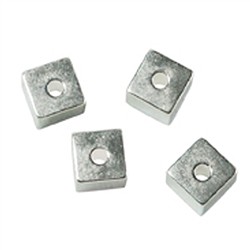 1905631041 Cube drilled lengthwise 4mm, silver (10 pcs./ PU) | Marco Schreier