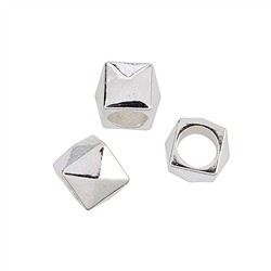 1905631071 Pyramid cube 6mm, silver (4 pcs./ PU) | wholesale gems, healing stones &amp; jewelry