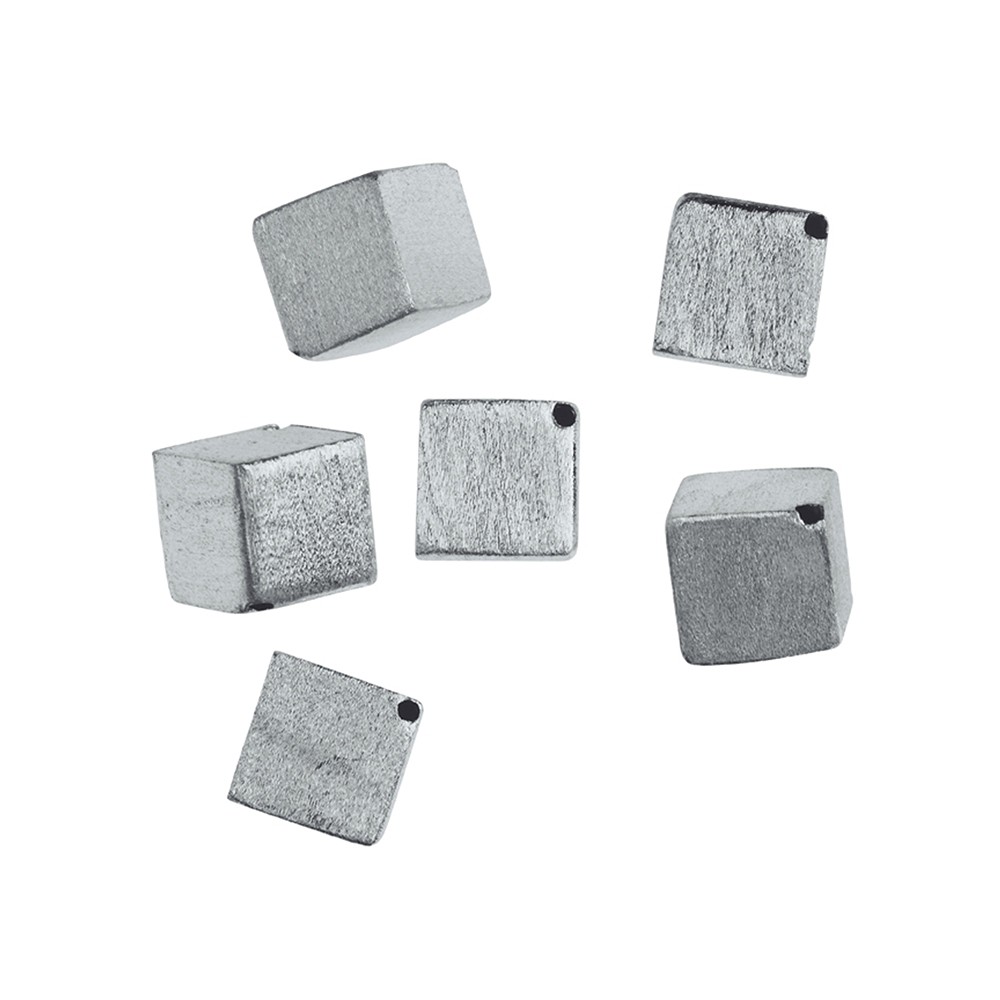 Cube percé transversalement 6mm, argent mat (6 pcs/UC) | Marco Schreier