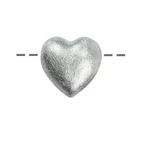Herz 08mm, Silber matt (6 St./VE) | Großhändler Edelsteine, Heilsteine & Schmuck