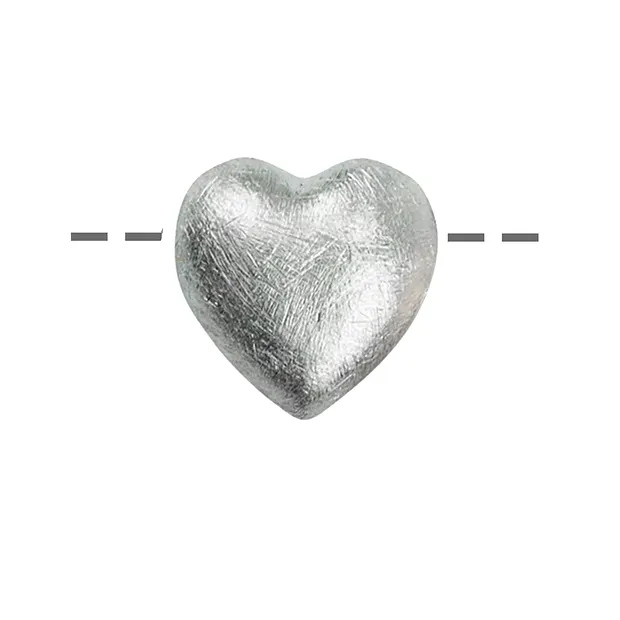 Cuore 08mm, argento opaco (6 pz./ UC) | grossista gemme e pietre curative
