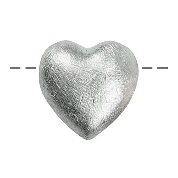 Cuore 14 mm, argento opaco (3 pz./ UC) | grossista gemme e pietre curative