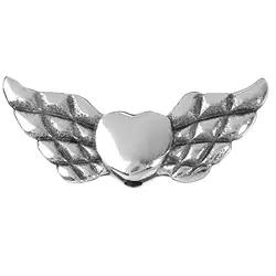 1905647041 Wings "Heart" 22mm, silver (4 pcs./ PU) | wholesaler gems & healing stones