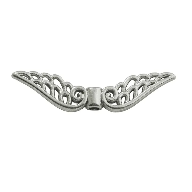 Wings "Baroque" 30mm, silver (4 pcs./ PU) | wholesaler gems & healing stones