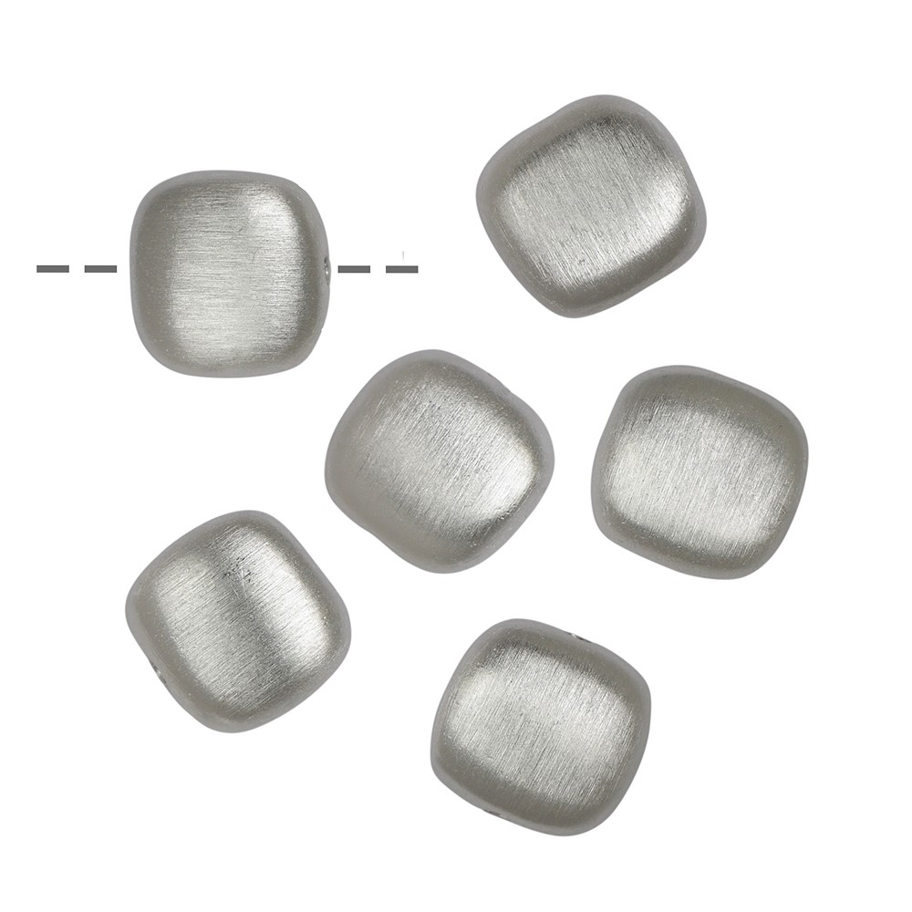 Quader flach längs gebohrt 8 x 8mm, Silber matt (6 St./VE) | Marco Schreier