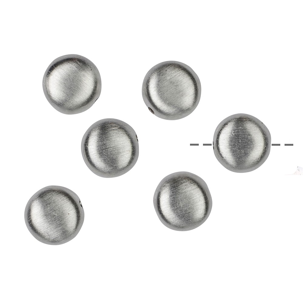 Boutons plats percés en longueur 8mm, argent mat (6 pcs/UC) | Marco Schreier