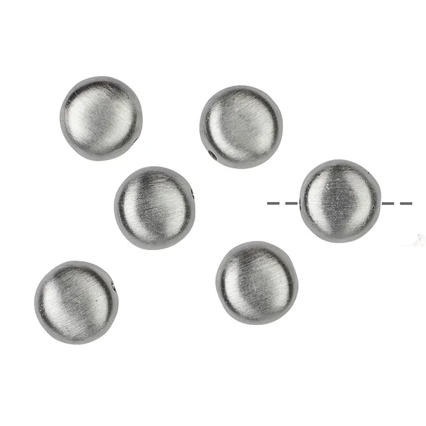 Button flat drilled lengthwise 8mm, silver matt (6 pcs./ PU) | Marco Schreier