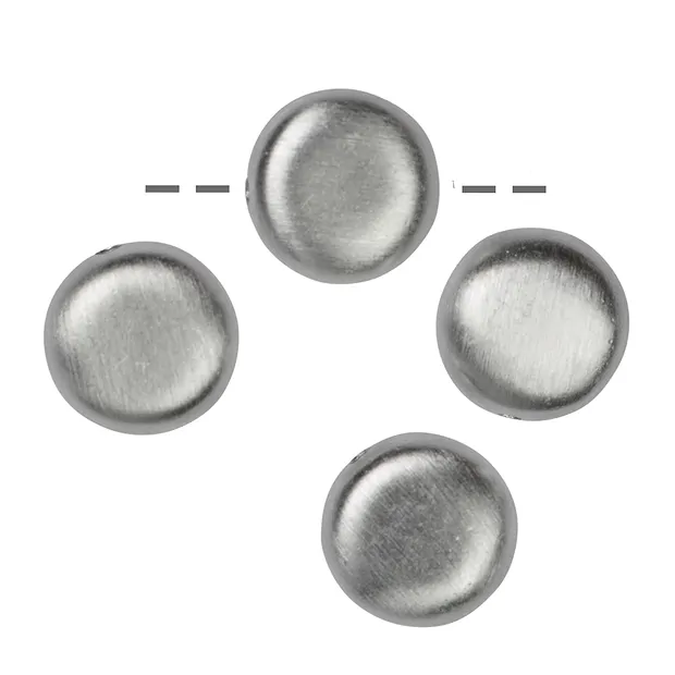 Button flat drilled lengthwise 10.5mm, silver matt (4 pcs./ PU) | Marco Schreier