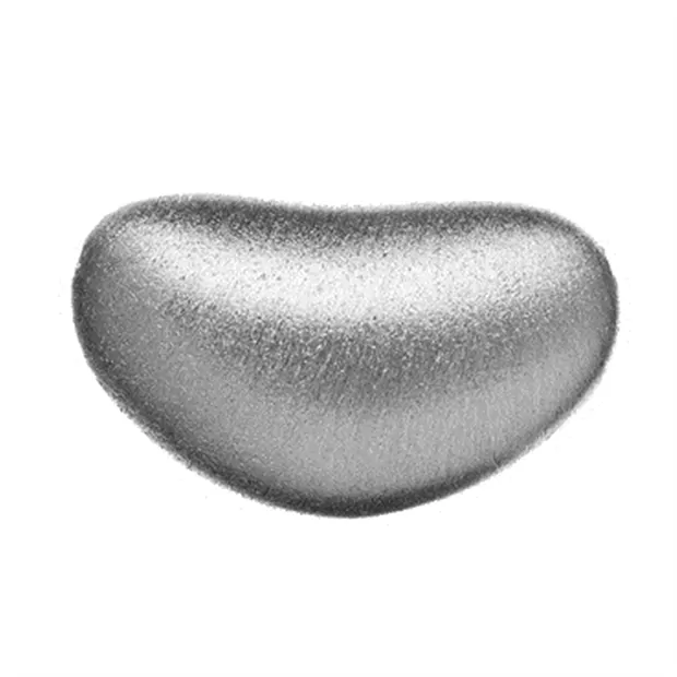 Pebble long 25mm, silver matt (1 pc./ PU) | wholesaler gems & healing stones