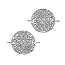 1905672031 Flower of Life with eyelets 16mm, silver (2 pcs./ PU) | Marco Schreier