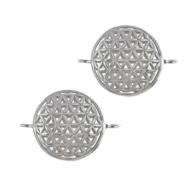 Fiore della vita con occhielli 16 mm, argento (2 pz./ UC) | Marco Schreier